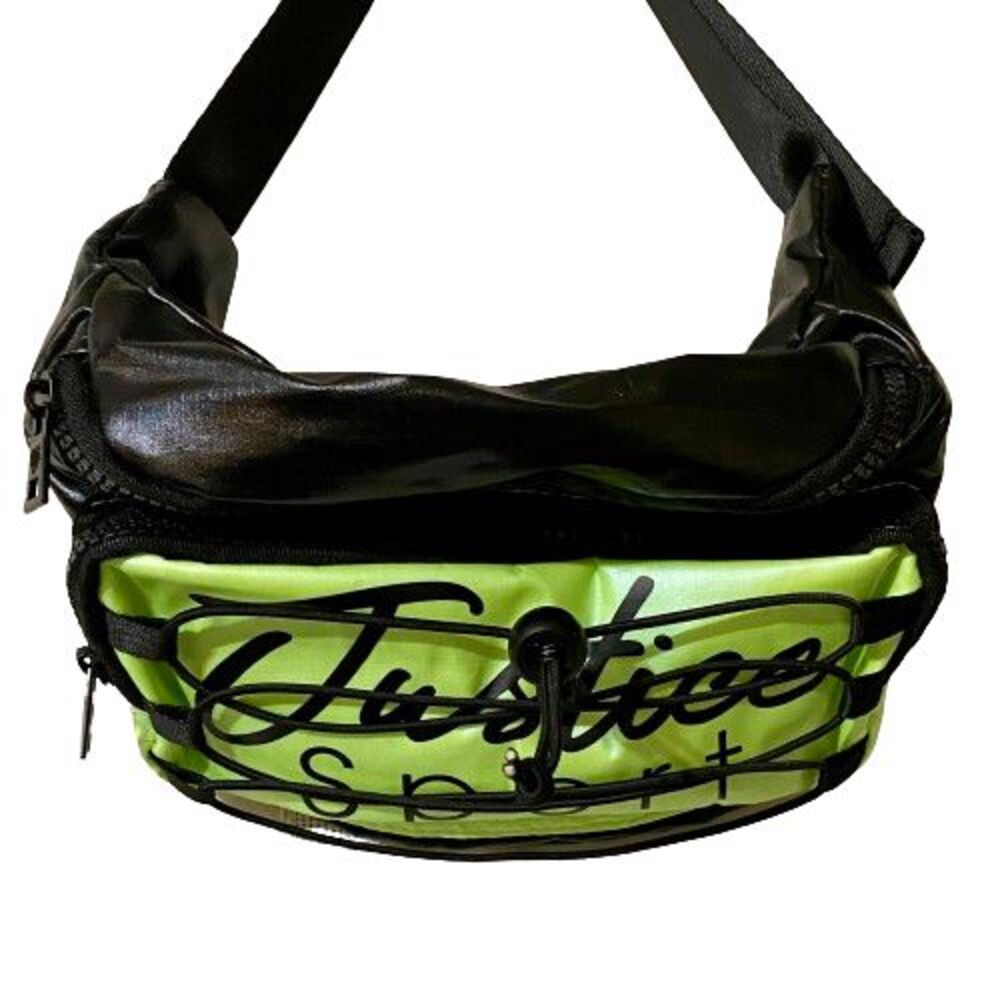 Girls Belt Bag Fanny Pack Justice Sport Activewear Lime Green & Black Nylon